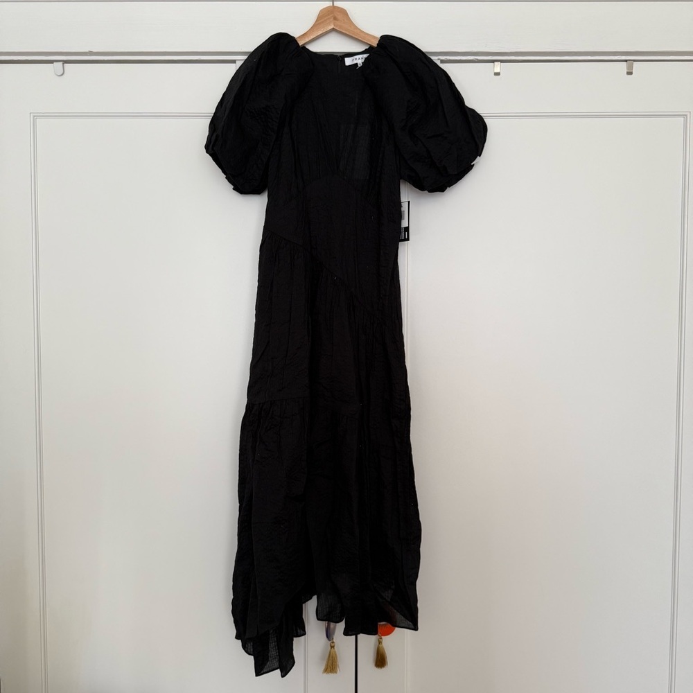 FRAME Women's Gathered Seam Puff Sleeve Dress - Picture 8 of 11